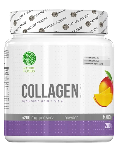 Nature Foods Collagen + Hyaluronic acid + Vit C 200 г - манго