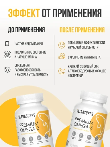 ULTRASUPPS Premium Omega-3 30 мягких капс 