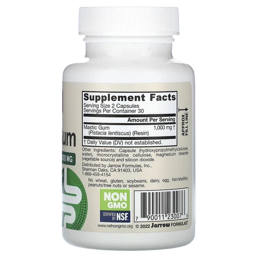 Jarrow Formulas Mastic Gum 500 MG, мастиковая смола, 60 вегетарианских капсул 