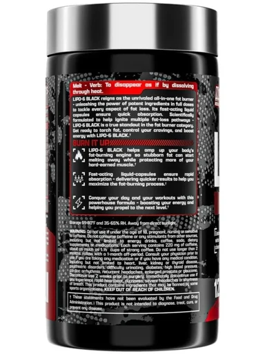Nutrex Lipo-6 International Black (weight loss support) 120 капс 