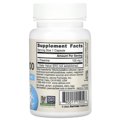 Jarrow Formulas Theanine 100 MG, Теанин 100, 60 капсул 