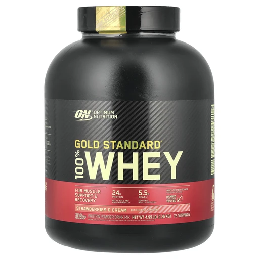 OPTIMUM NUTRITION 100% Whey Gold Standard 2270 гр - клубничный крем 