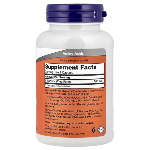 NOW L-Tyrosine 500 мг 120 Capsules 
