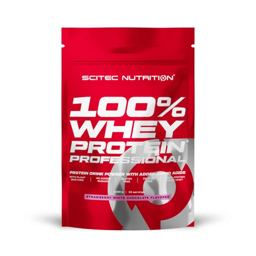 Scitec Nutrition  100% Whey Protein Professional (1000g клубника)