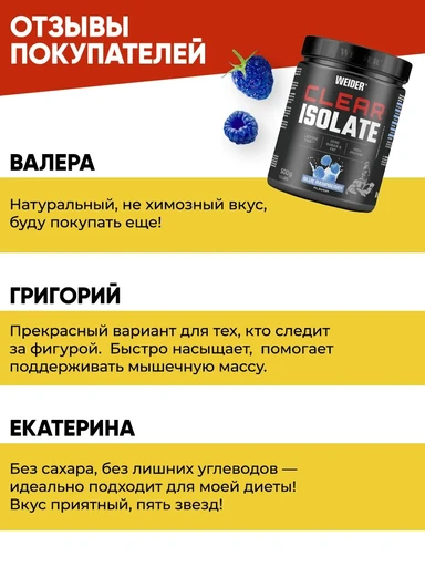 WEIDER Clear Isolate 500 г - голубая малина 