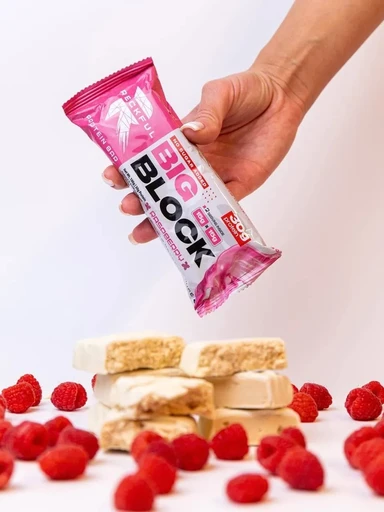RECKFUL ® PROTEIN BAR - BIG BLOCK 100g 1 батончик 30г белка (Малина в белой глазури) 