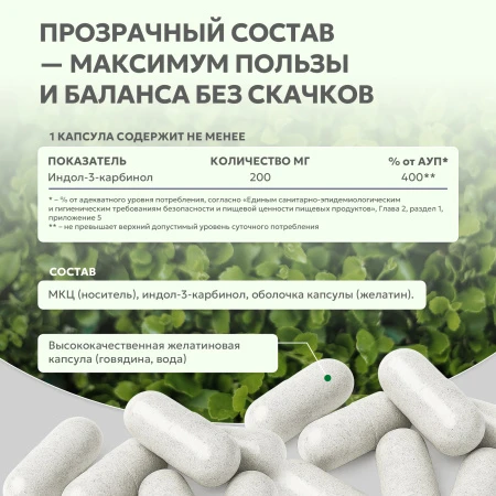 Natural Supp Индол-3-карбинол 60 капс. 