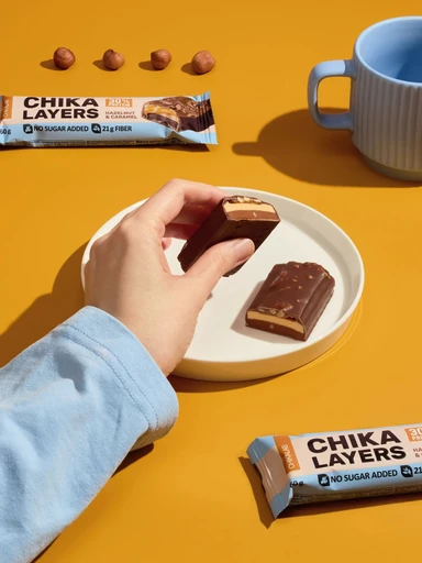 CHIKALAB Батончик глазированный Лесной орех с карамелью 60 г 