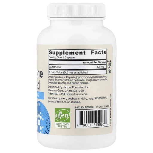 JARROW FORMULAS Glutathione Reduced 500 мг 120 вег капс 