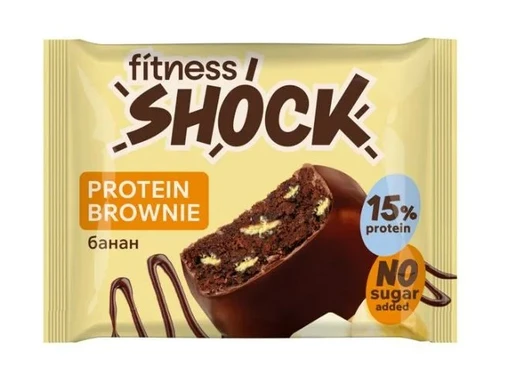 FitnesSHOCK Брауни глазированный 50 г - банановый