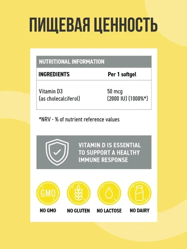 ULTRASUPPS Vitamin D3 2000 60 капсул 