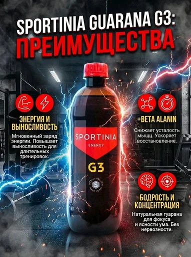 SPORTINIA Напиток G3 ENERGY 500 мл 