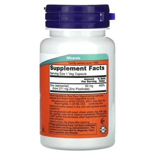 NOW ZINC PICOLINATE 50mg 30 VCAPS 