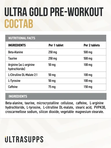 ULTRASUPPS Ultra Gold Pre Workout 90 таб 