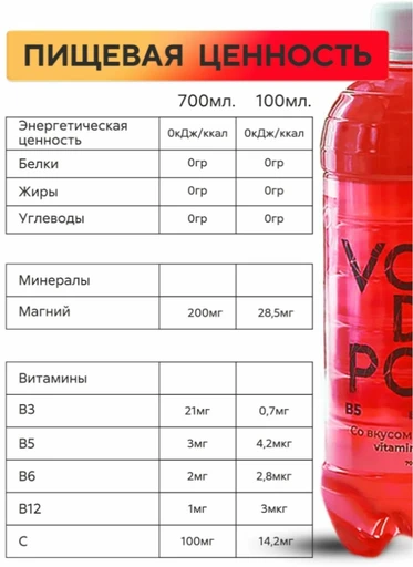 Vodopoy Витаминизированная вода со вкусом арбуза, 0,7 л. 