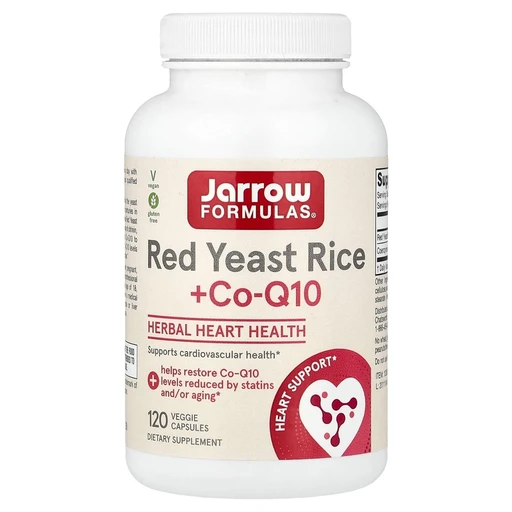 Jarrow Formulas Red Yeast Rice + Co-Q10 600 MG 120ct , красный ферментированный рис и коэнзим Q10, 120 капсул