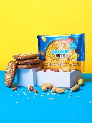 SNAQ FABRIQ Печенье глазированное Арахисовый десерт с солёной карамелью, 35 г 