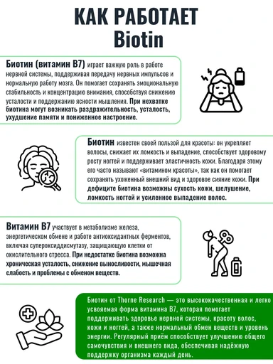 Thorne Research Biotin, 60 Capsules 