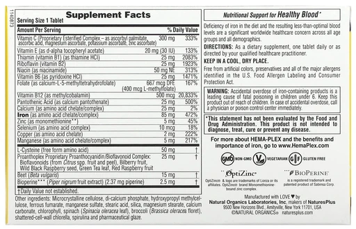 Hema-Plex Iron 10 таб (Nature's Plus) 