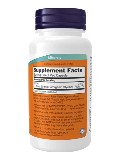 NOW Boron 3 mg 100 vcaps 