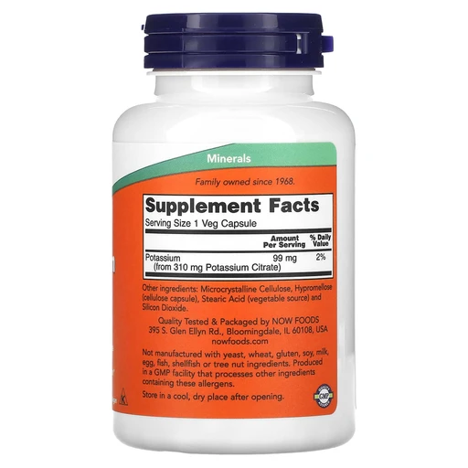 NOW Potassium Citrate 99 мг 180 капс 