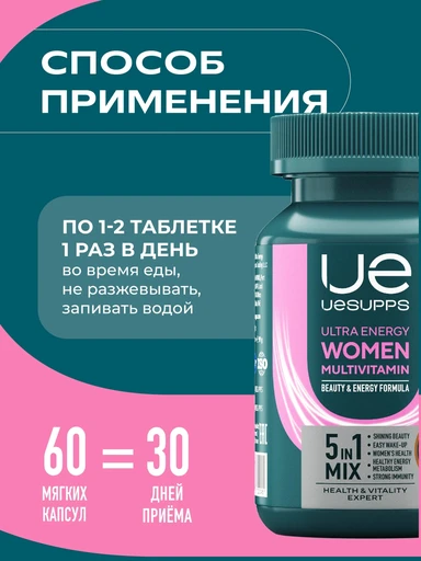 UeSUPPS Women Multivitamin Formula 60 каплет 
