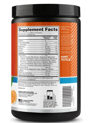 OPTIMUM NUTRITION Amino Energy + Electrolytes 285 г - мандариновый (Tangerine Wave) 