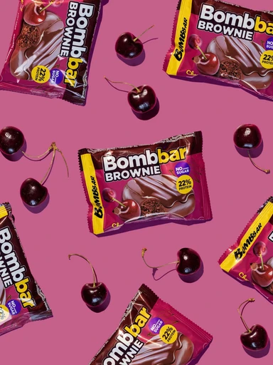 BOMBBAR Печенье глазированное Вишнёвый брауни 50 г 
