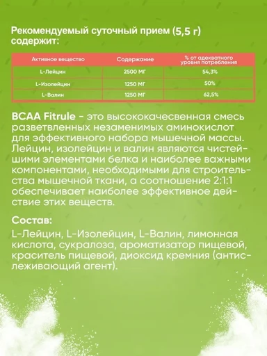 Fit Rule BCAA Powder 5 г - апельсин 