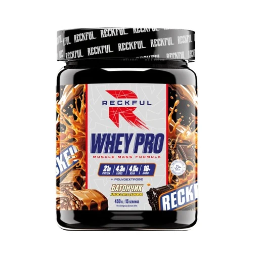 RECKFUL Whey + Polydextrose 450г - сникерс
