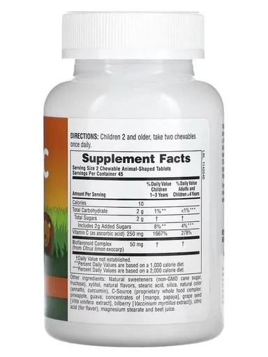 Nature's Plus Animal Parade VITAMIN C Chewable, Orange Juice Flavor 90 