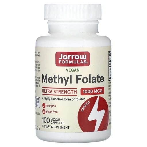 Jarrow Formulas Methyl Folate 1000 MCG, Метил Фолат 1000 мкг, 100 жев таблеток