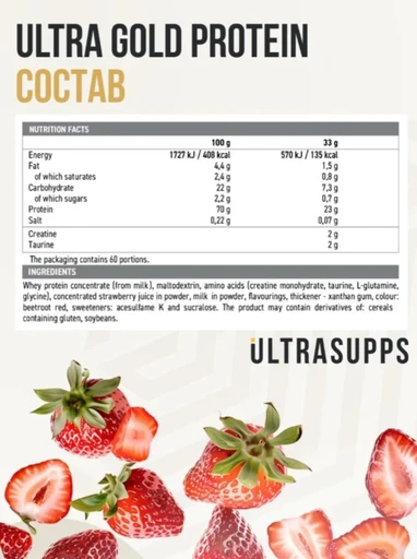 Ultrasupps Ultra Gold Protein 2000 г - клубника 