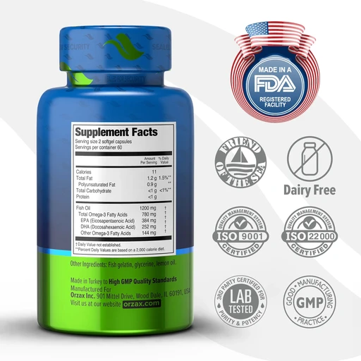 ORZAX FISH OIL Орзакс Фиш Ойл (Рыбий жир, Омега 3) 