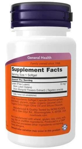 NOW Lutein From Esters 10 mg  60 softgels 
