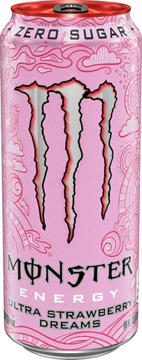Monster Напиток энергетический Monster Ultra Strawberry Zero (Клубника без сахара) 500мл Ирландия ж/б