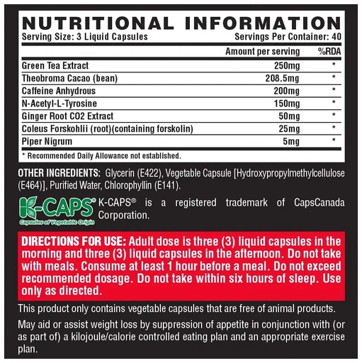 Nutrex Lipo-6 International Black (weight loss support) 120 капс 