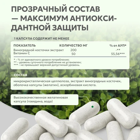 Natural Supp Виноградных косточек экстракт 60 капс. 