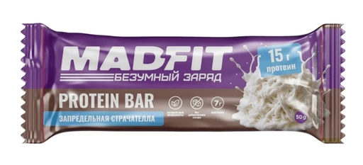 Mad Fit Батончик неглазированный со вкусом "Страчателла-пломбир" 50г