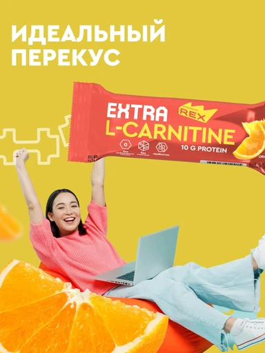 Protein Rex 25%  L-carnitine 40 г - апельсин 