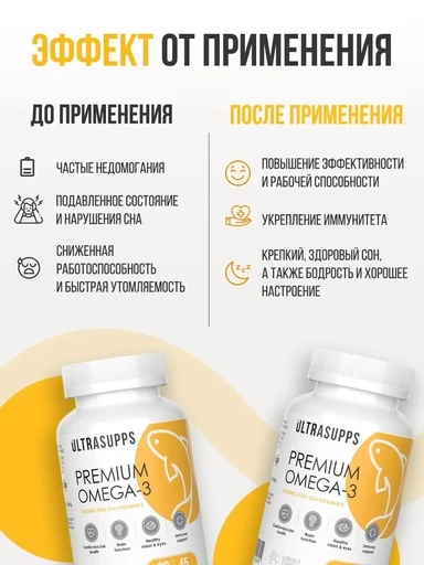 ULTRASUPPS Premium Omega-3 90 мягких капс 