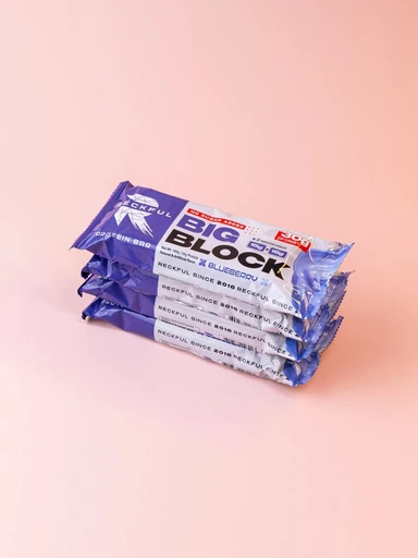 RECKFUL ® PROTEIN BAR - BIG BLOCK 100g 1 батончик 30г белка (Черника в белой глазури) 