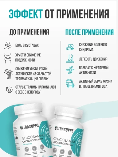 ULTRASUPPS Glucosamine & Chondroitin & MSM 90 таб 