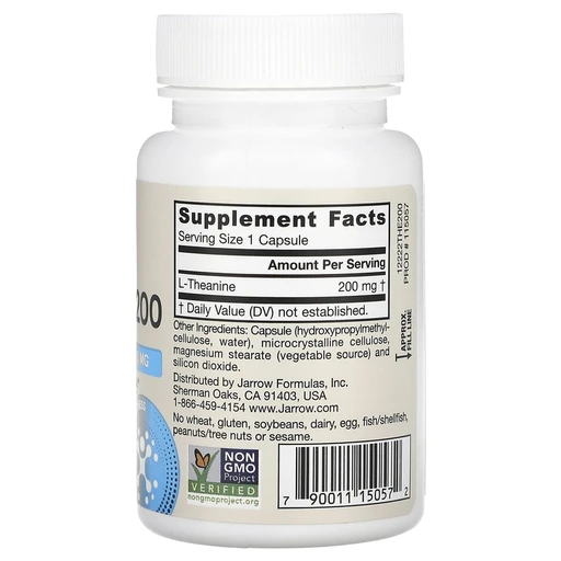 Jarrow Formulas Theanine 200 MG, Теанин 200 мг, 60 капс 