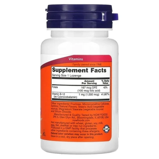 NOW Vitamin B-12 1,000 mcg, 100 пастилок 