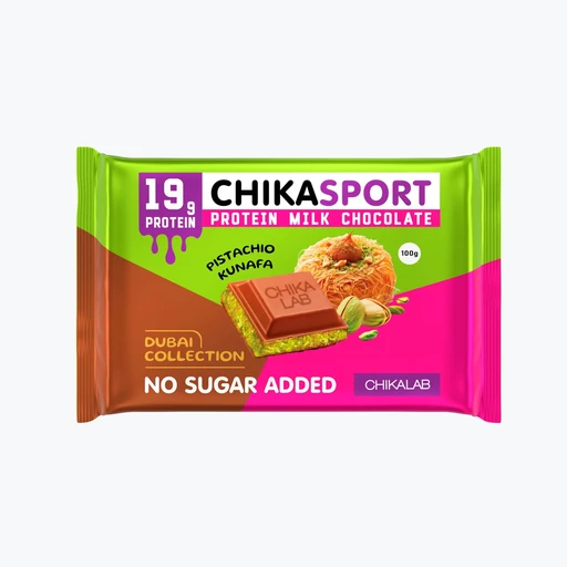 CHIKALAB Молочный шоколад с фисташковой пастой и хрустящим тестом 100 г 