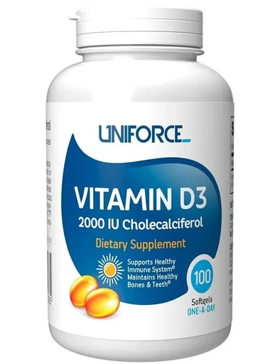 UNIFORCE Vitamin D3 2000 МЕ 100 капс 