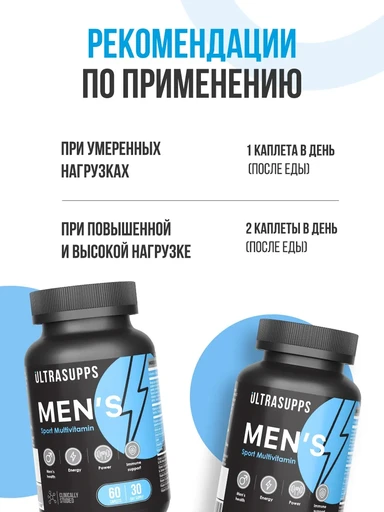 ULTRASUPPS Men's Multivitamin 60 каплет 