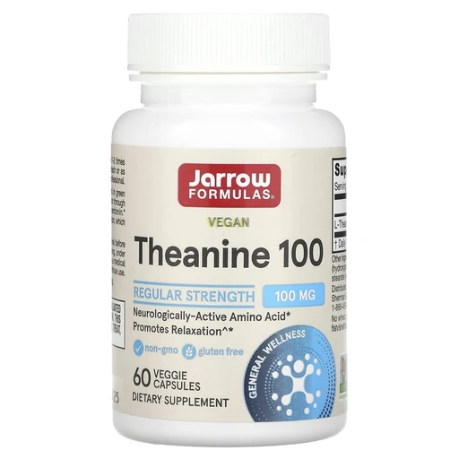 Jarrow Formulas Theanine 100 MG, Теанин 100, 60 капсул