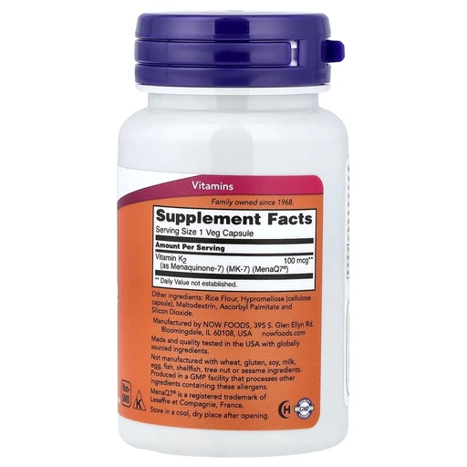 NOW VITAMIN K-2 (MK7) 100 mcg 60 VCAPS 